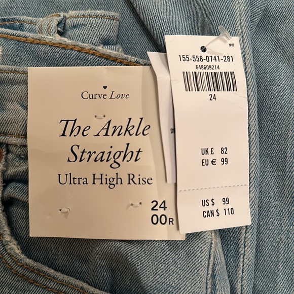NWT Abercrombie Curve Love The Ankle Straight Ultra High Rise Jeans (Size 24) - Picture 4 of 4